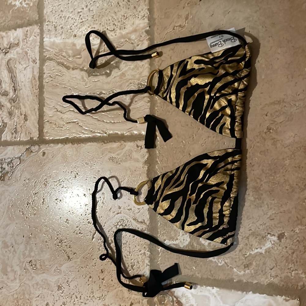 Beach Bunny Swimwear size L gold/black Top